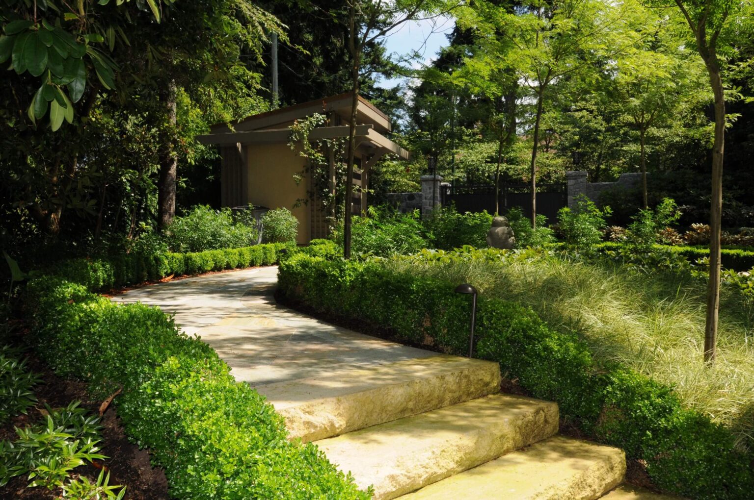 High end landscape construction by Fossil Landscape Construction in Vancouver BC featuring refined outdoor spaces, detailed craftsmanship and timeless design.